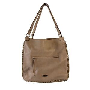 Jessica Simpson Camile shoulder bag Powder Blush Gold Metal Feather studs New $1